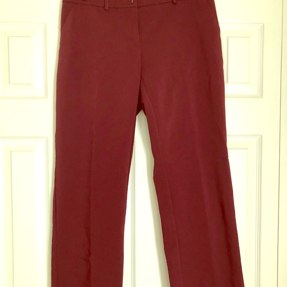 Wine Red Bootcut Dress Pants